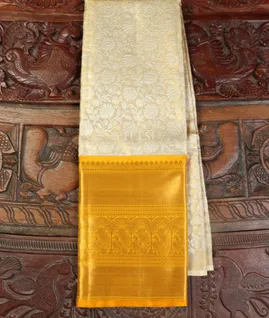 Off - White Tissue Kanjivaram Silk Pavadai T5047251
