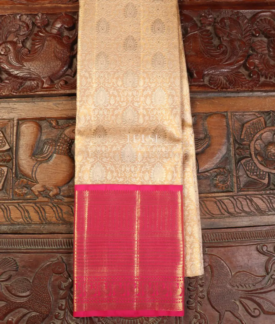 Peach Tissue Kanjivaram Silk Pavadai T504237-image