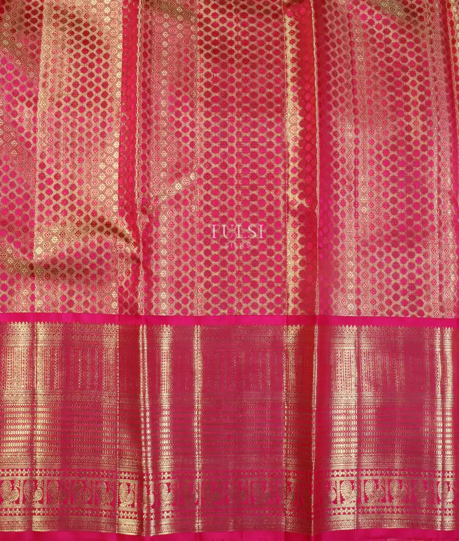 Peach Tissue Kanjivaram Silk Pavadai T5042372