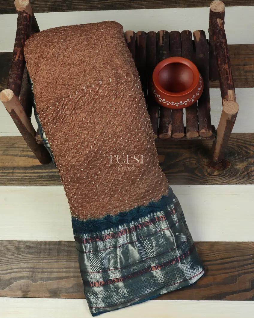 Brown Bandhini Tussar Saree T511561-image