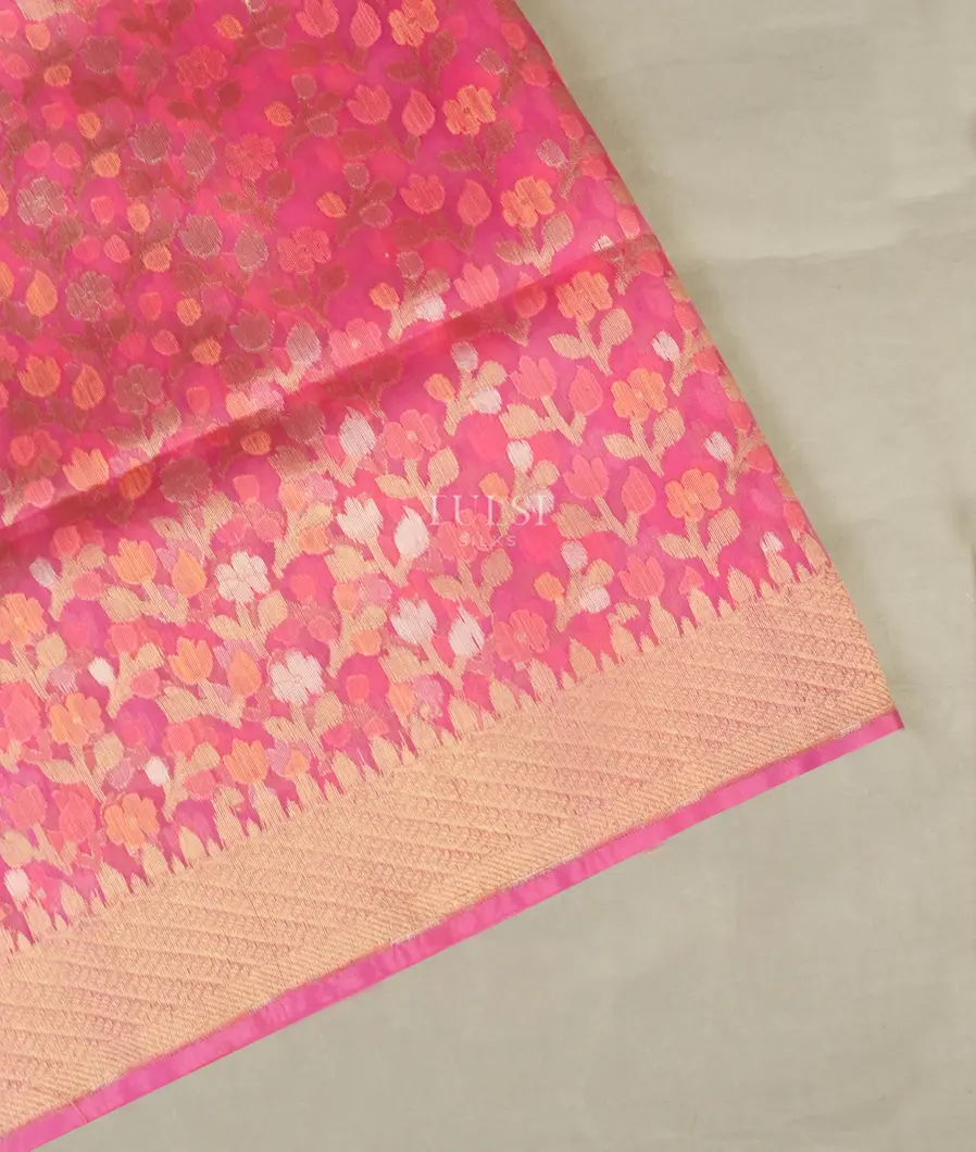 Pink Banaras Organza Saree T515201-image