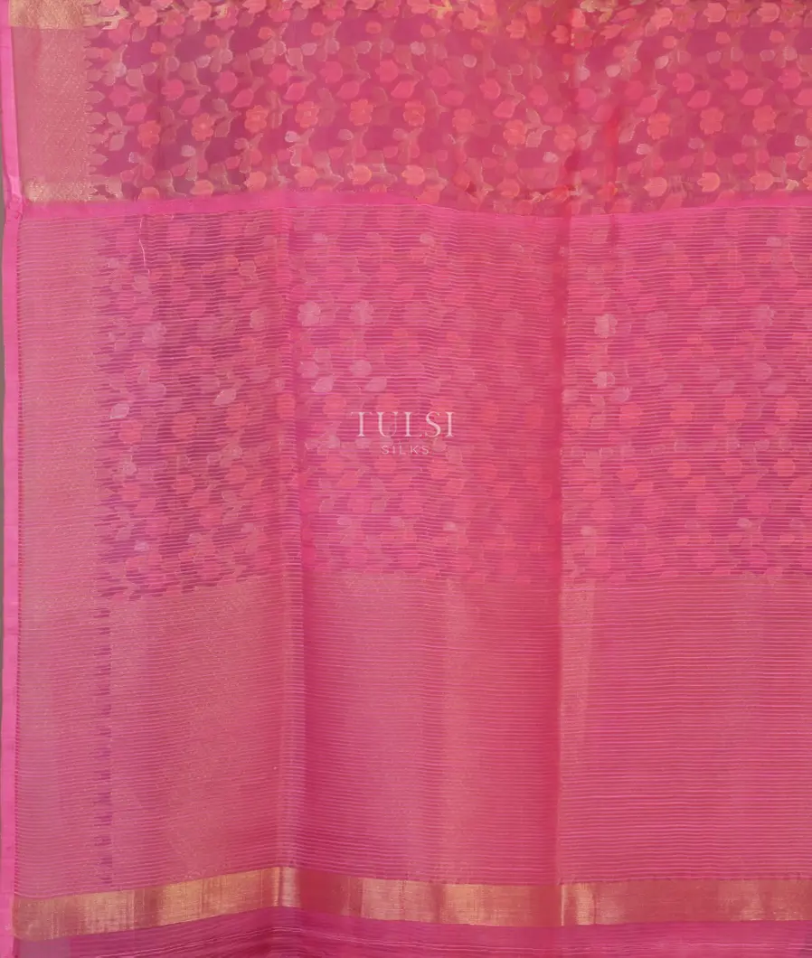 Pink Banaras Organza Saree T5152013