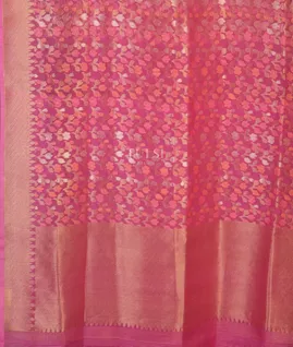 Pink Banaras Organza Saree T5152014