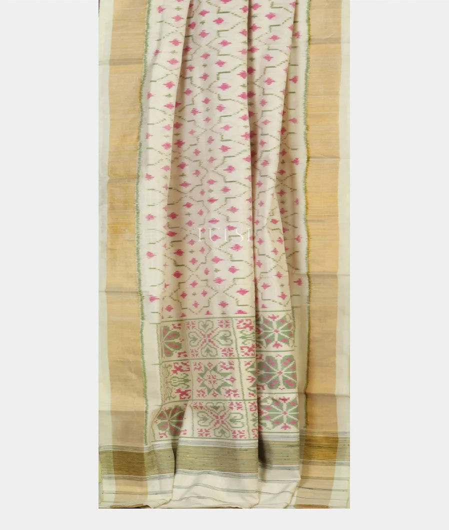 White Patola Silk Saree T5080652