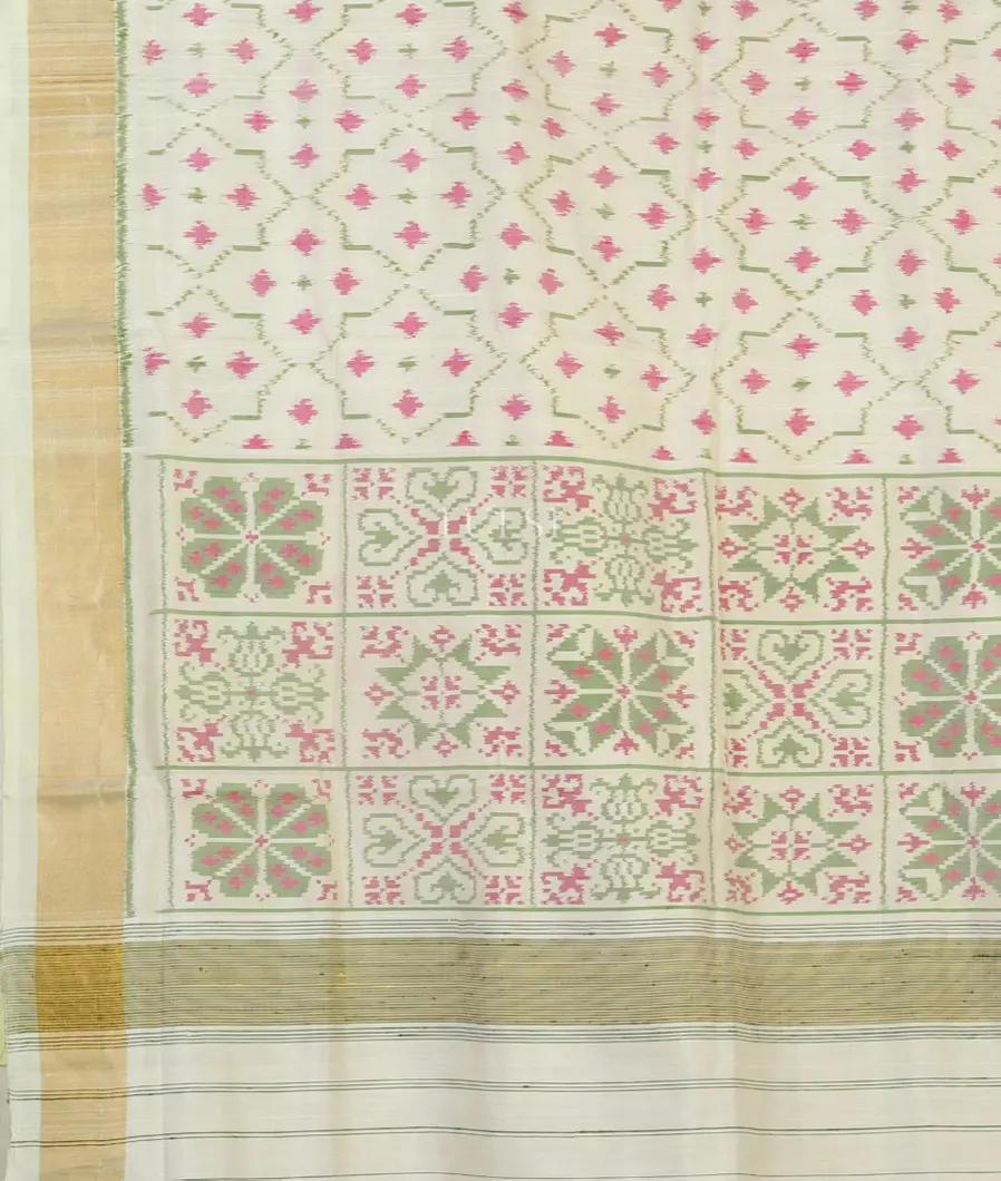 White Patola Silk Saree T5080654