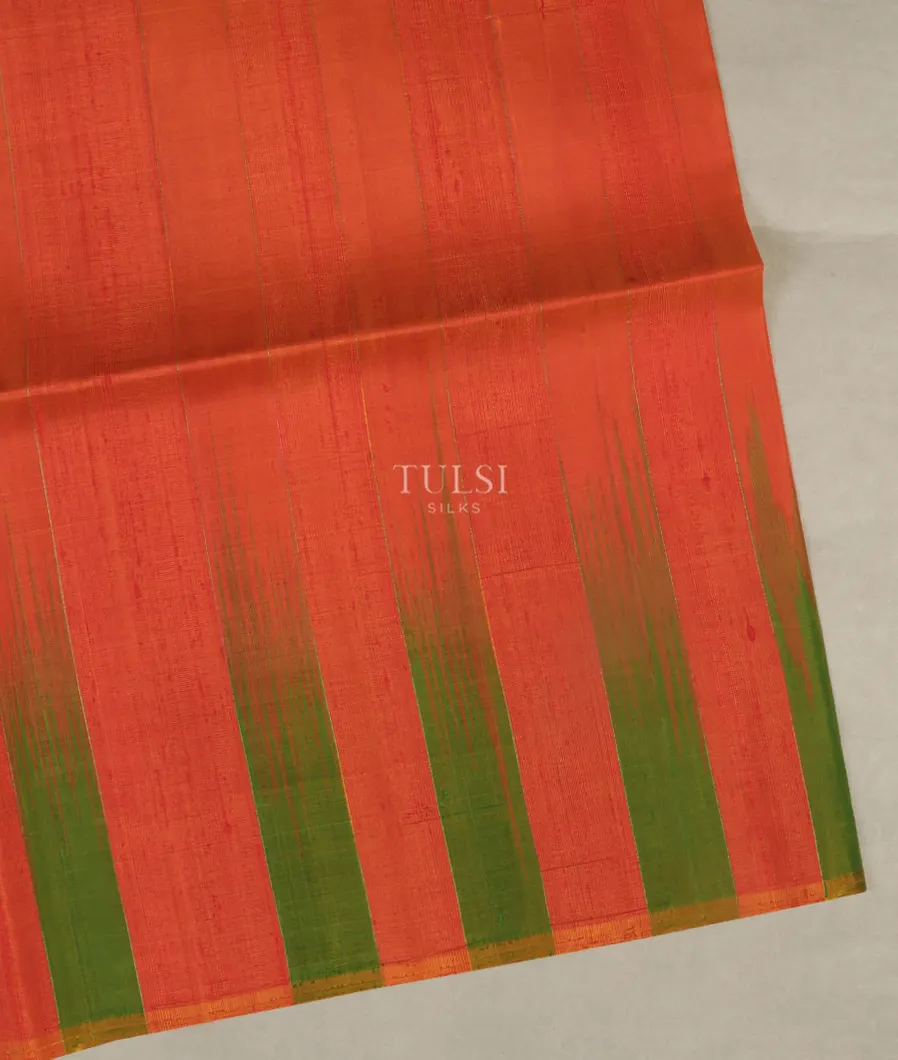 Orangish Red Soft Silk Saree T503621-image