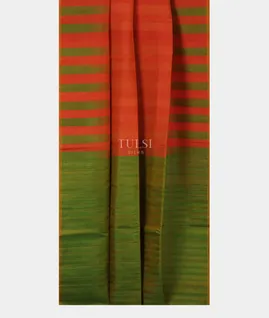 Orangish Red Soft Silk Saree T5036212