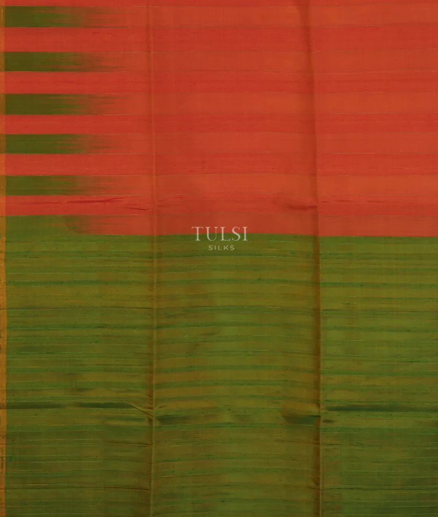 Orangish Red Soft Silk Saree T5036214