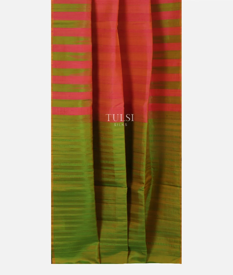 Orangish Pink Soft Silk Saree T5036472