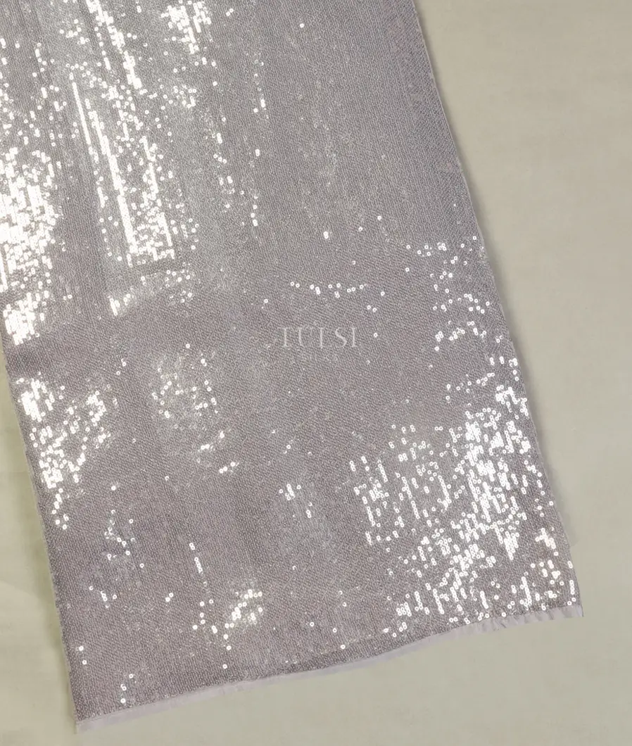 Bluish Grey Georgette Silk Embroidery Saree T447100-image