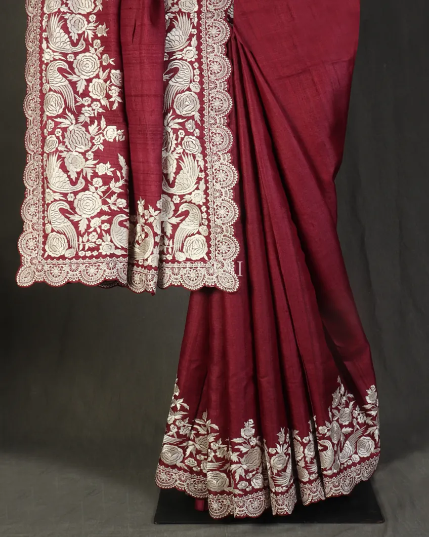 maroon-tussar-embroidery-saree-t512692-t512692-b