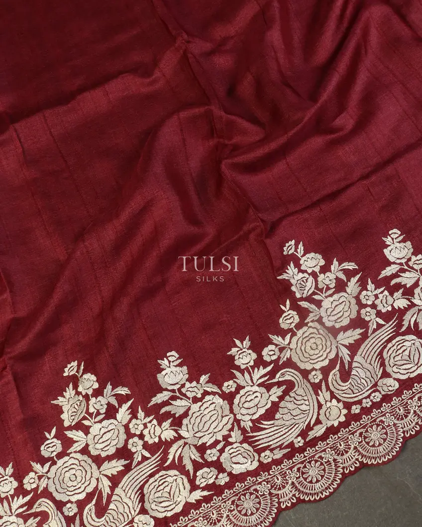 maroon-tussar-embroidery-saree-t512692-t512692-d