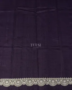 Purple Tussar Embroidery Saree T5126933