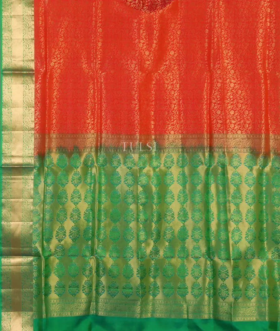 Orange Soft Silk Saree T4601714