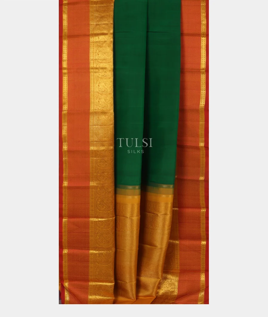 Bottle Green Kanjivaram Silk Saree T4067862