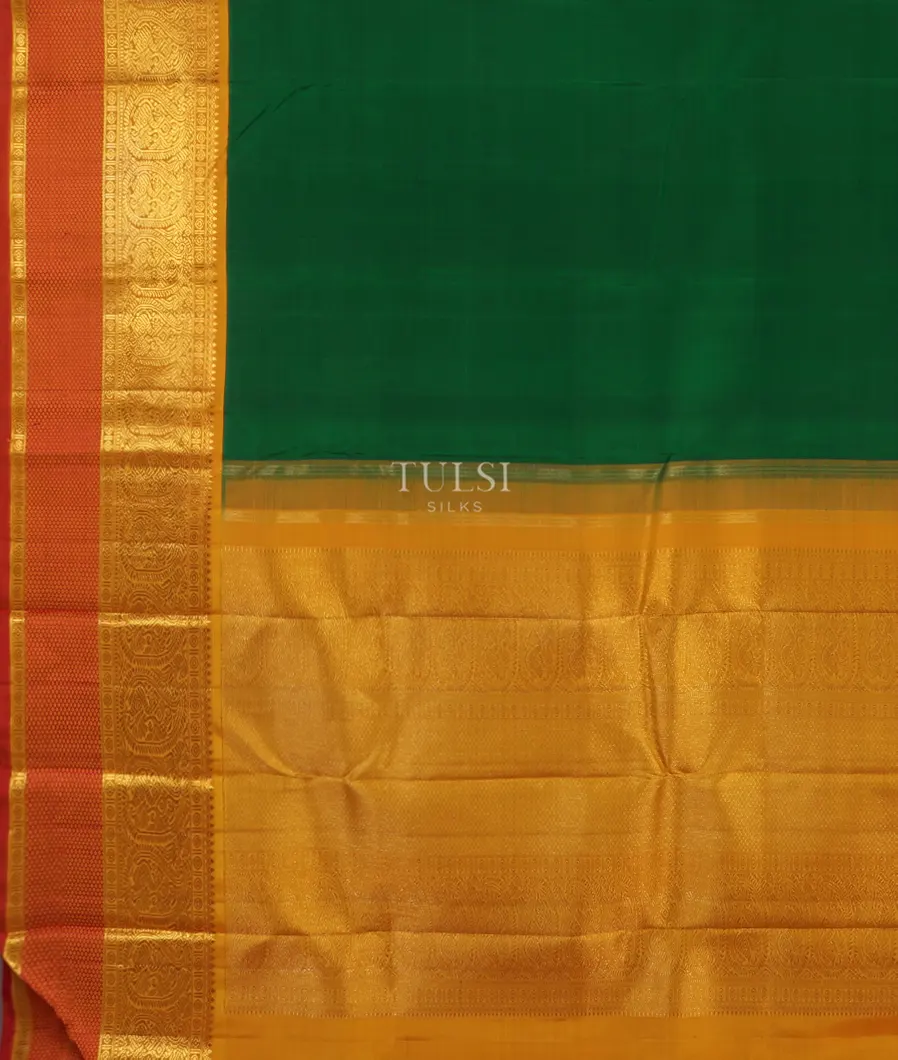 Bottle Green Kanjivaram Silk Saree T4067864