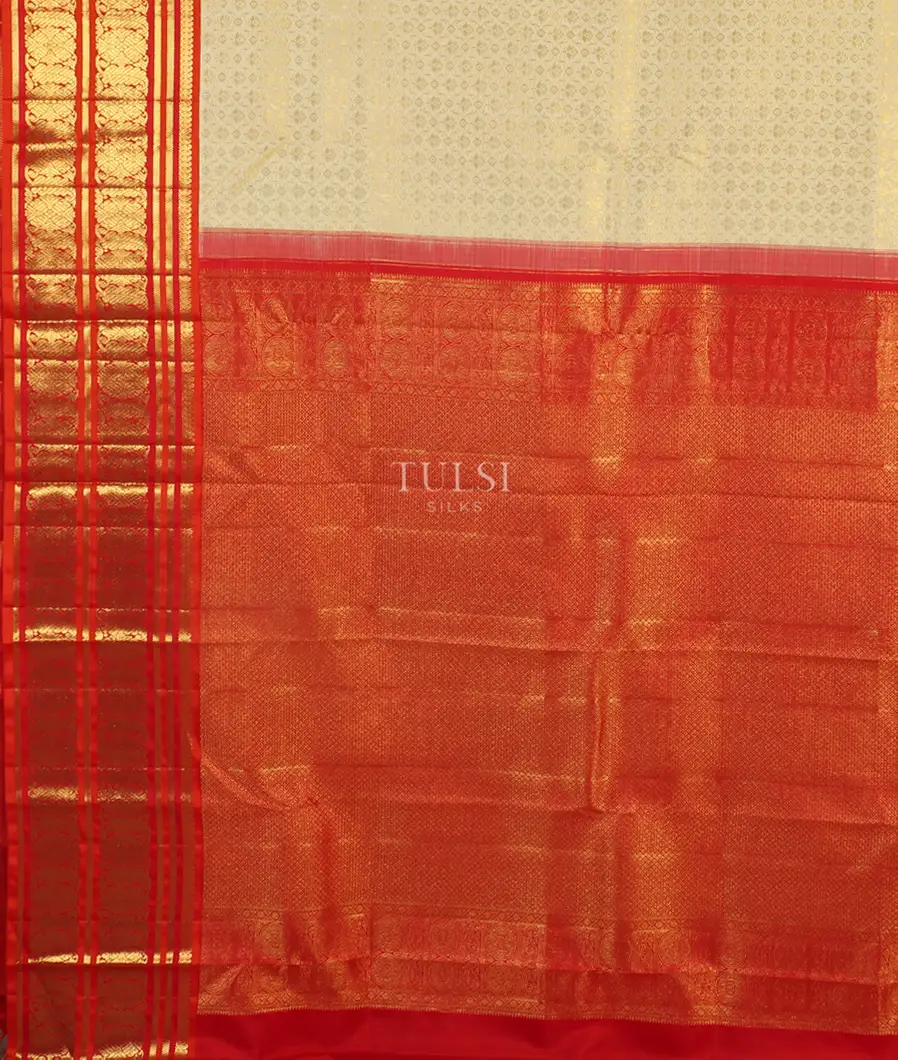 Cream Kanjivaram Silk Saree T5043654