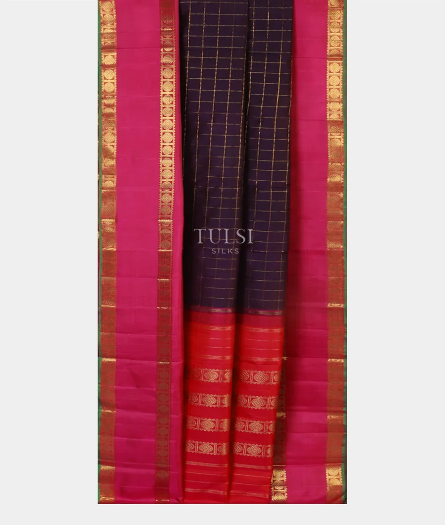 Midnight Blue Kanjivaram Silk Saree T3437292