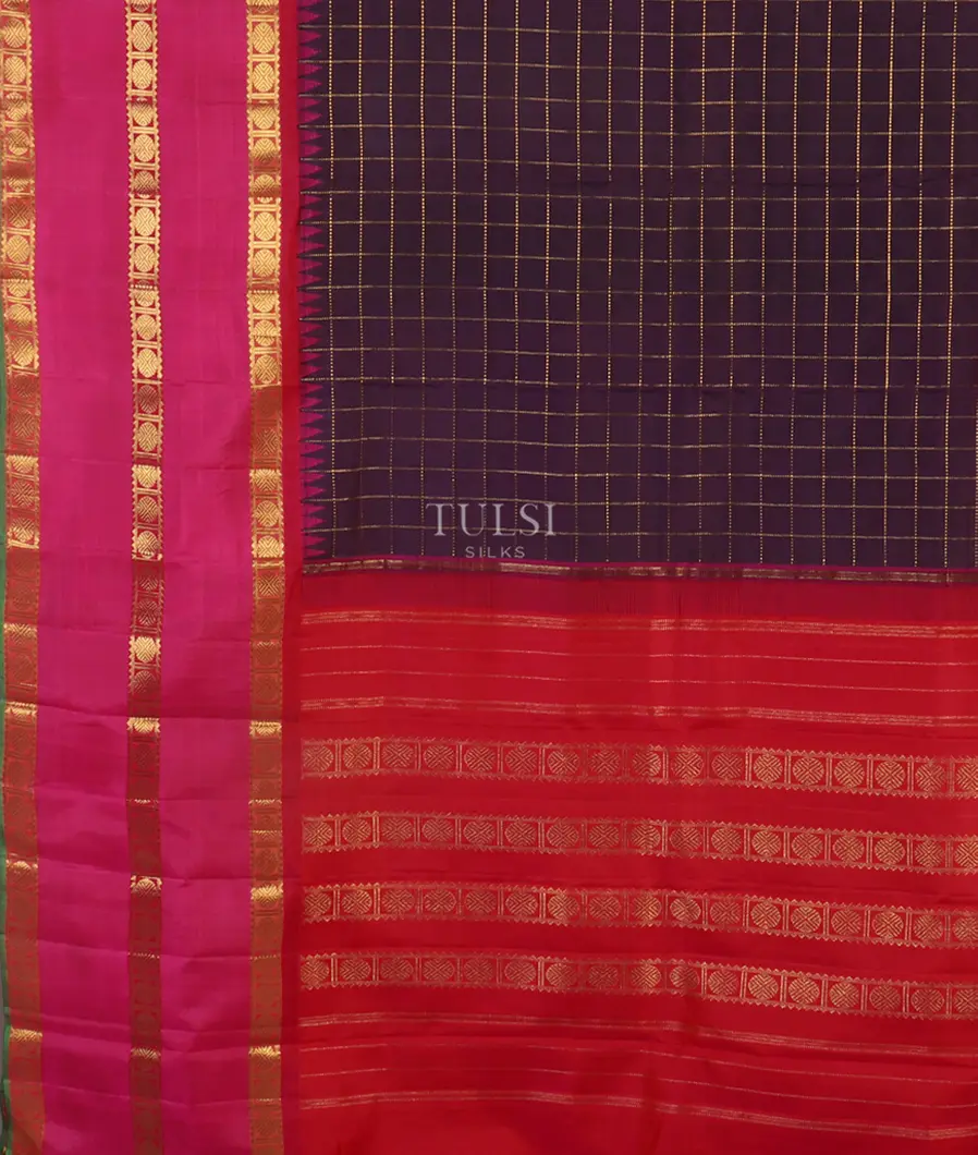 Midnight Blue Kanjivaram Silk Saree T3437294