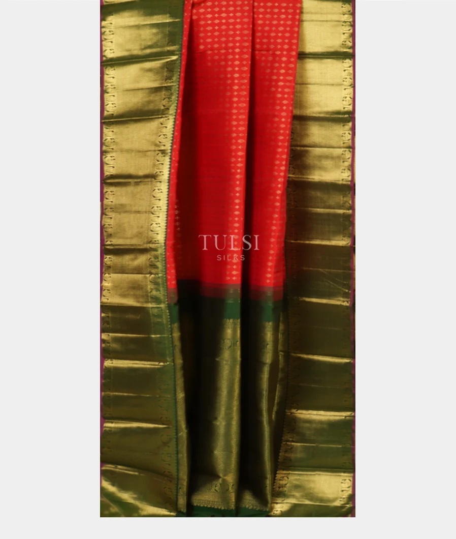 Orangish Pink Kanjivaram Silk Saree T2957372