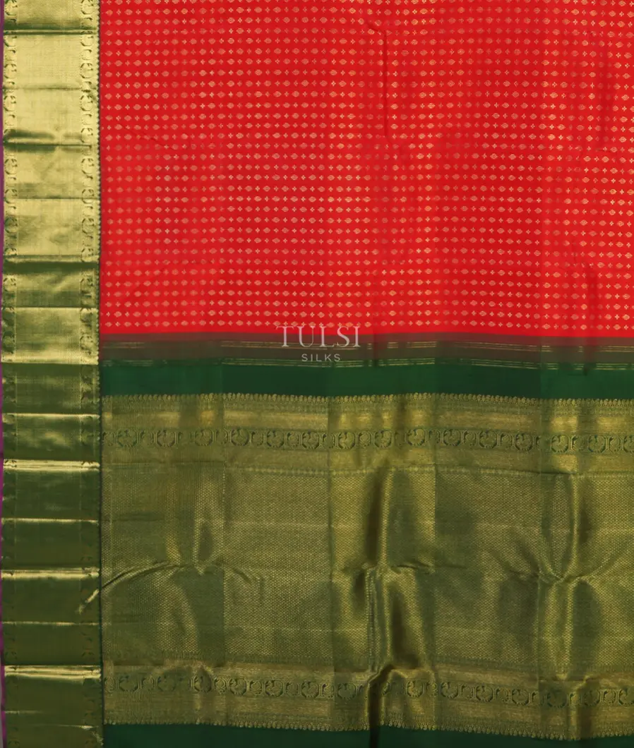 Orangish Pink Kanjivaram Silk Saree T2957374