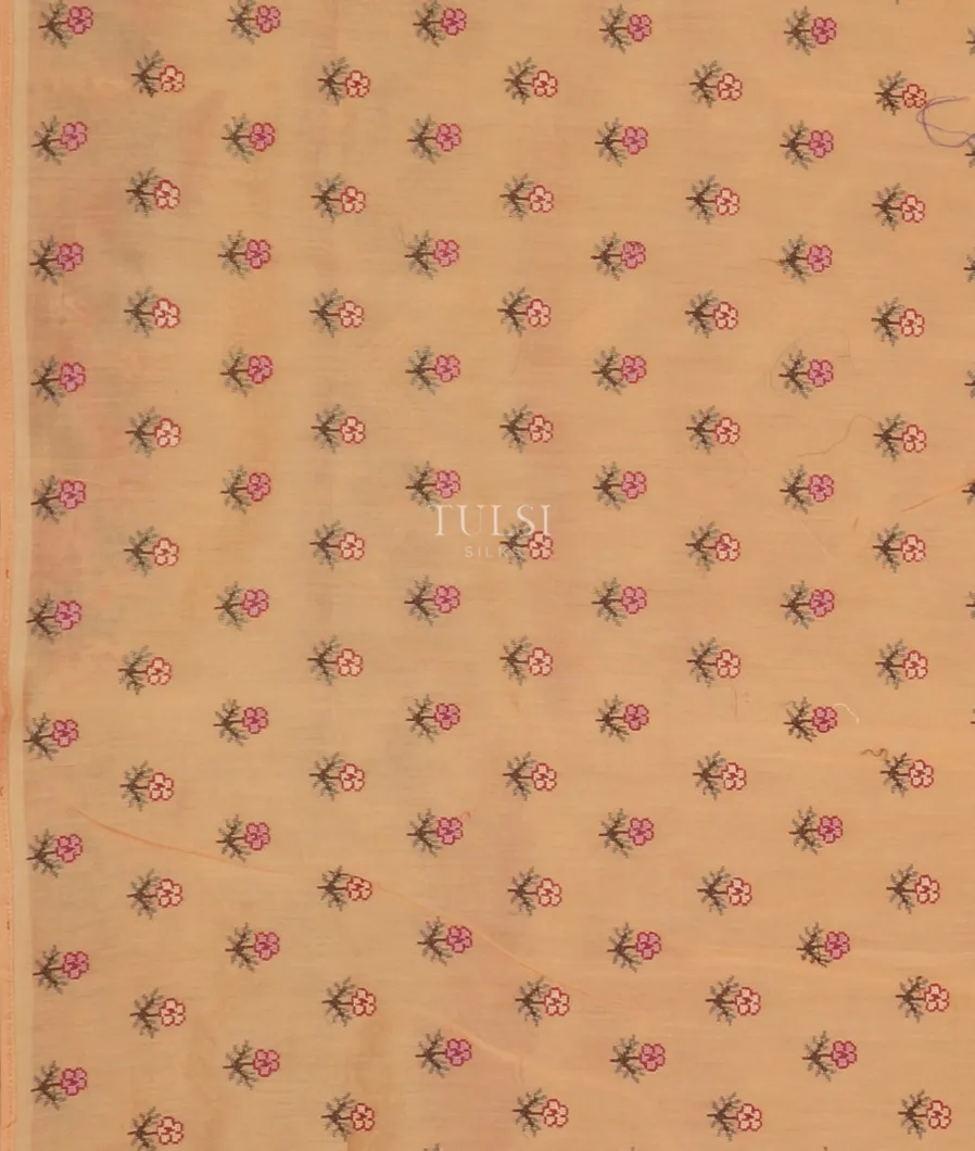 Peach Kora Organza Embroidery Saree T3966753