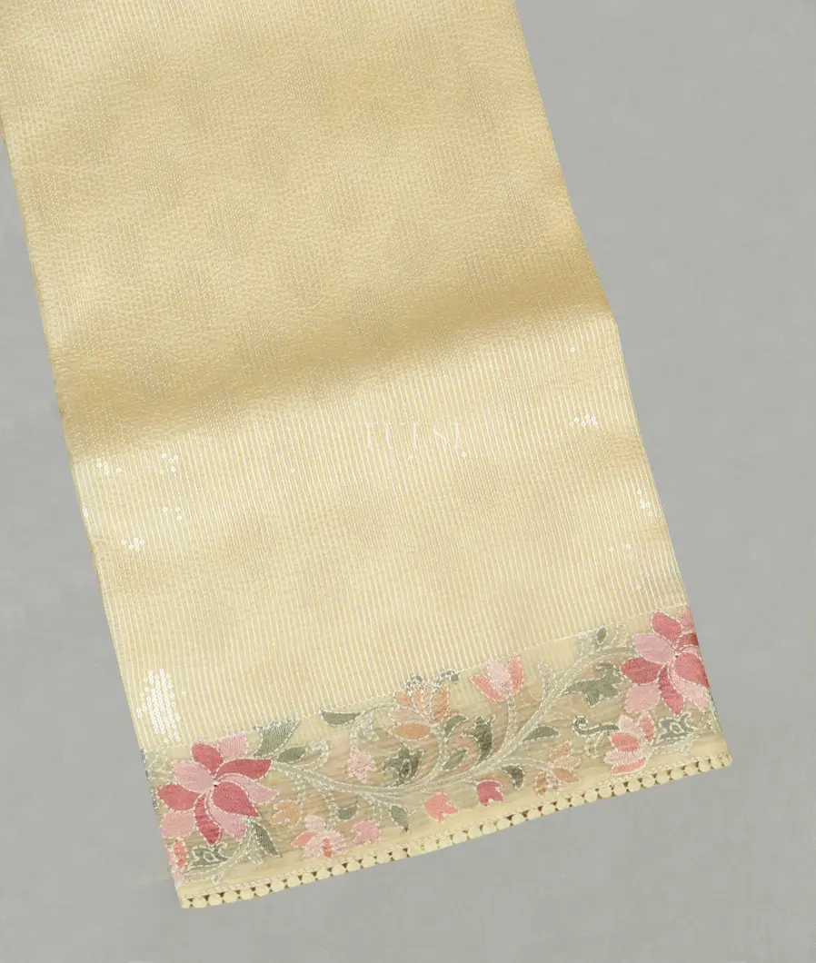 Cream Kora Organza Embroidery Saree T463612-image