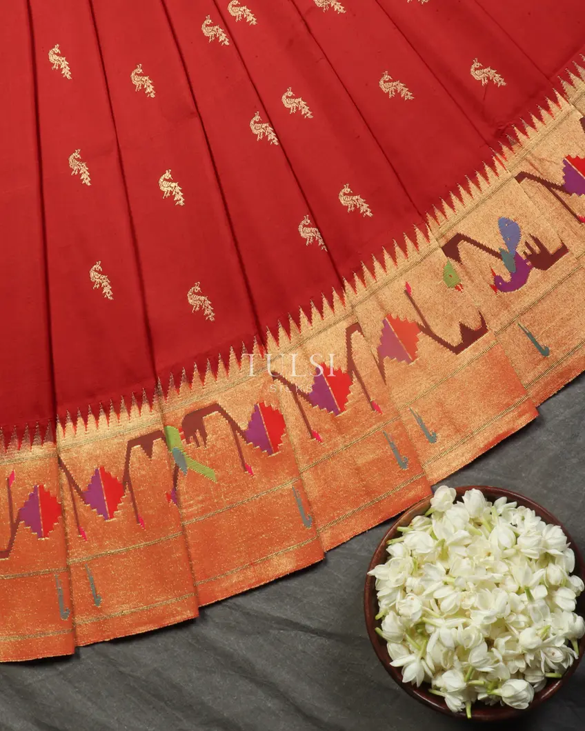 Red Paithani Silk Saree T5066184