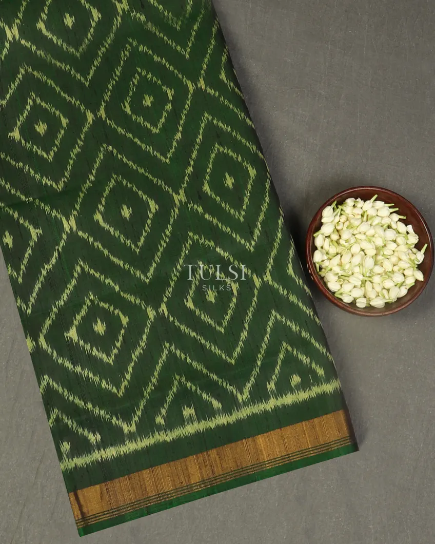 Bottle Green Patola Silk Saree T508058-image