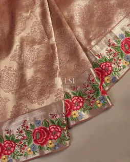 Brown Kanjivaram Embroidery Silk Saree T5170424
