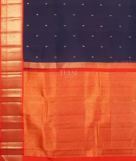 Midnight Blue Kanjivaram Silk Saree T5159254