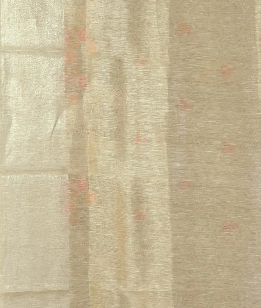 Beige Linen Embroidery Saree T4688703