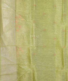Green Linen Embroidery Saree T5137003
