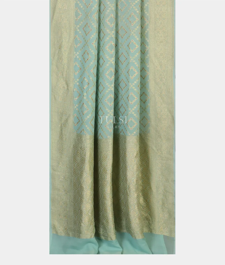 Blue Banaras Georgette Silk Saree T4665112