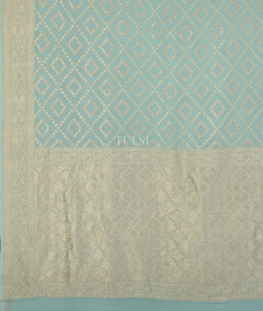 Blue Banaras Georgette Silk Saree T4665115