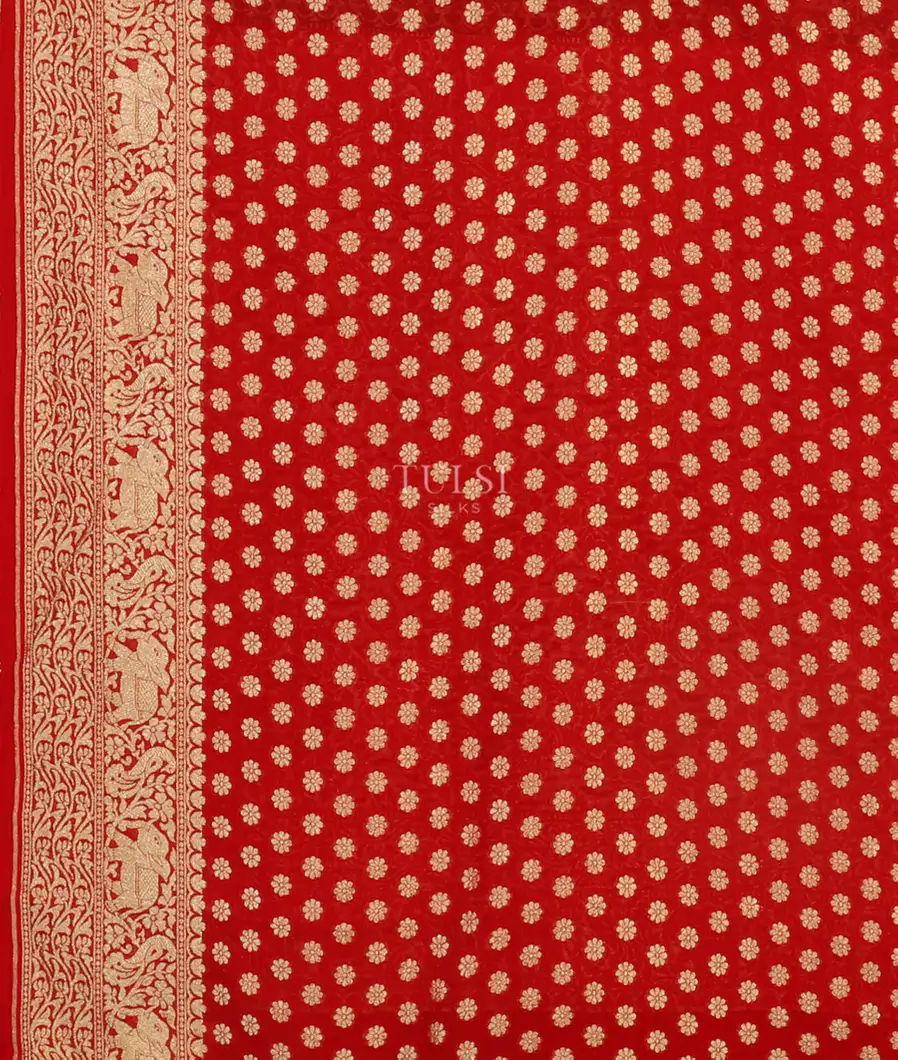 Green Banaras Georgette Silk Saree T2669723