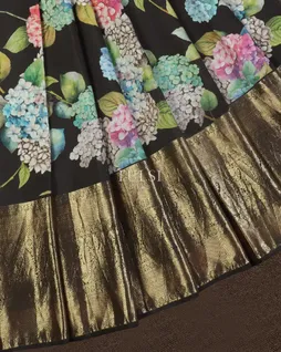 Black Printed Kanjivaram Silk Saree T4824394