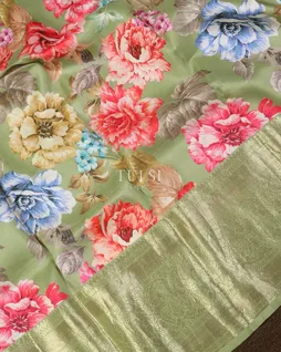 Green Printed Kanjivaram Silk Saree T4824475