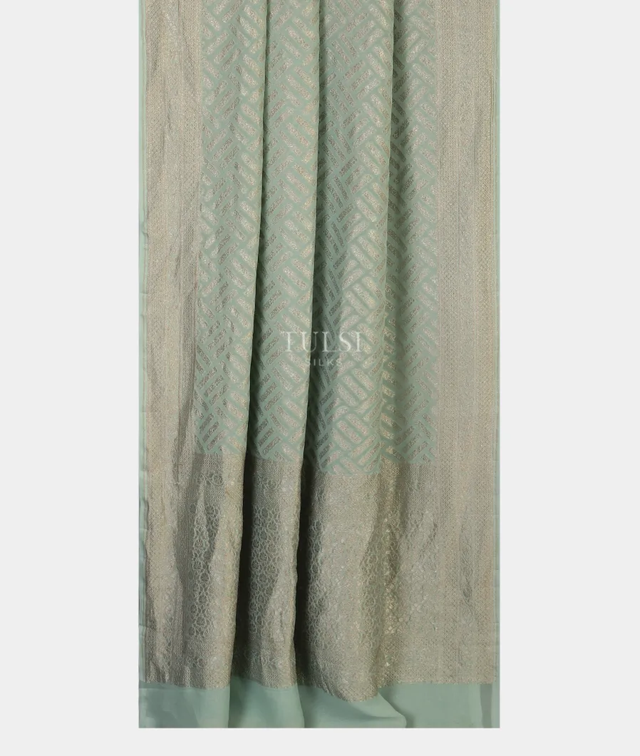 Blue Banaras Georgette Silk Saree T5052782