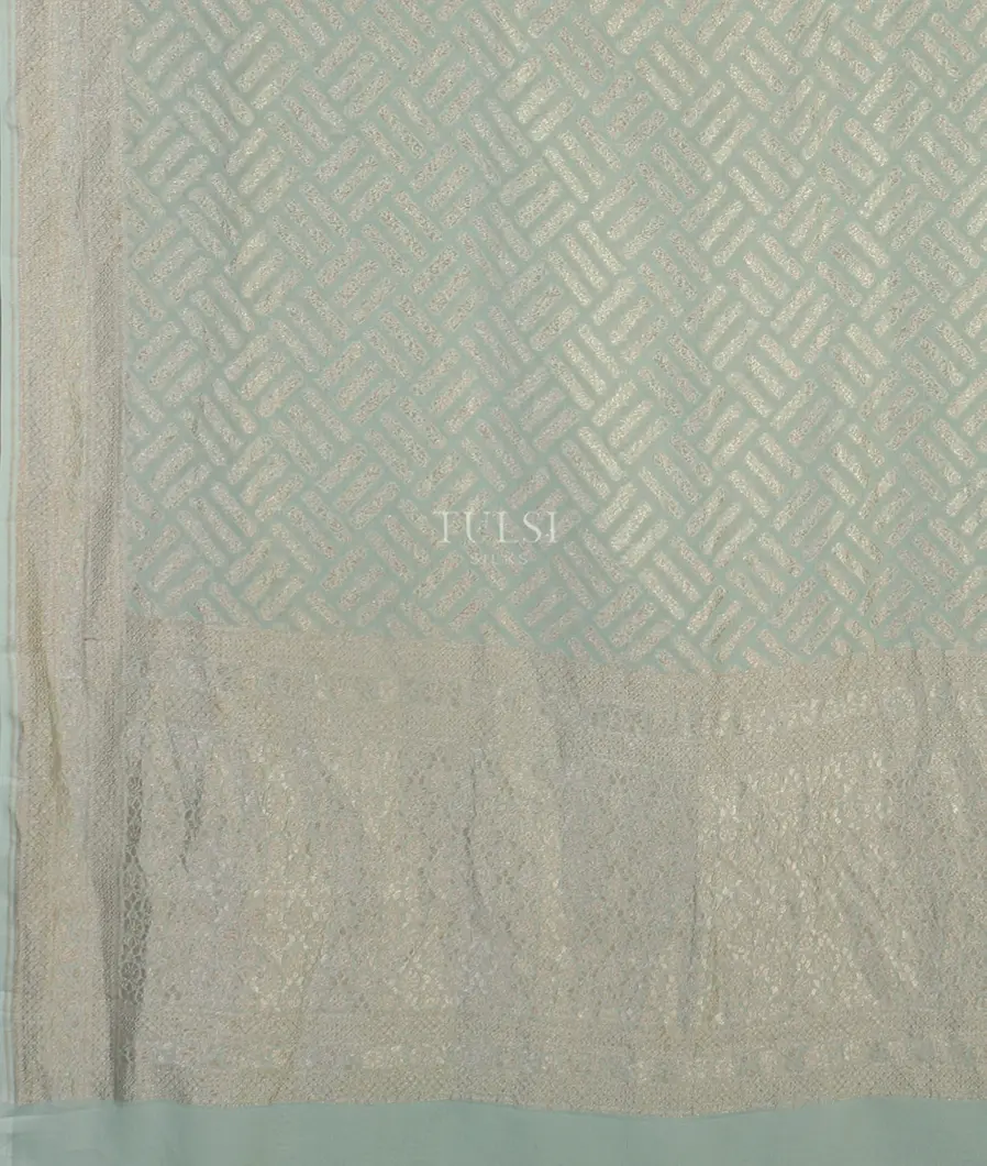 Blue Banaras Georgette Silk Saree T5052784