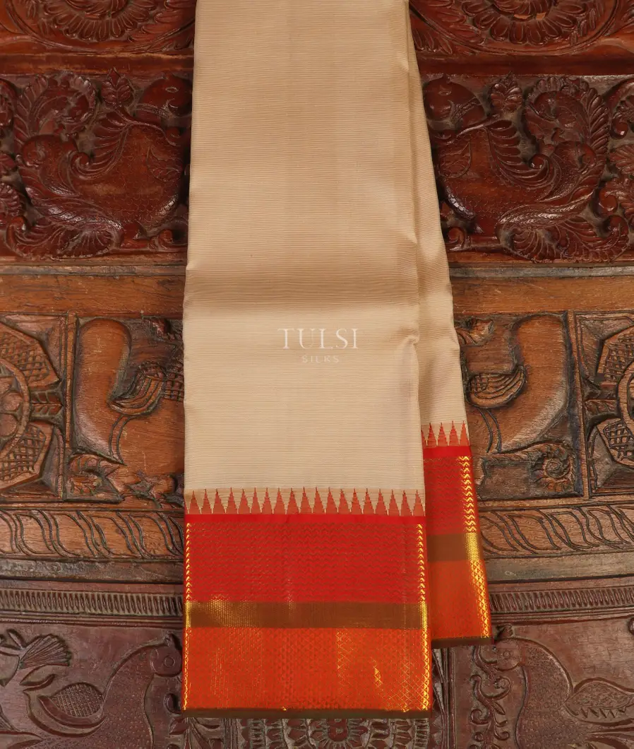 Beige Kanjivaram Silk Saree T514078-image