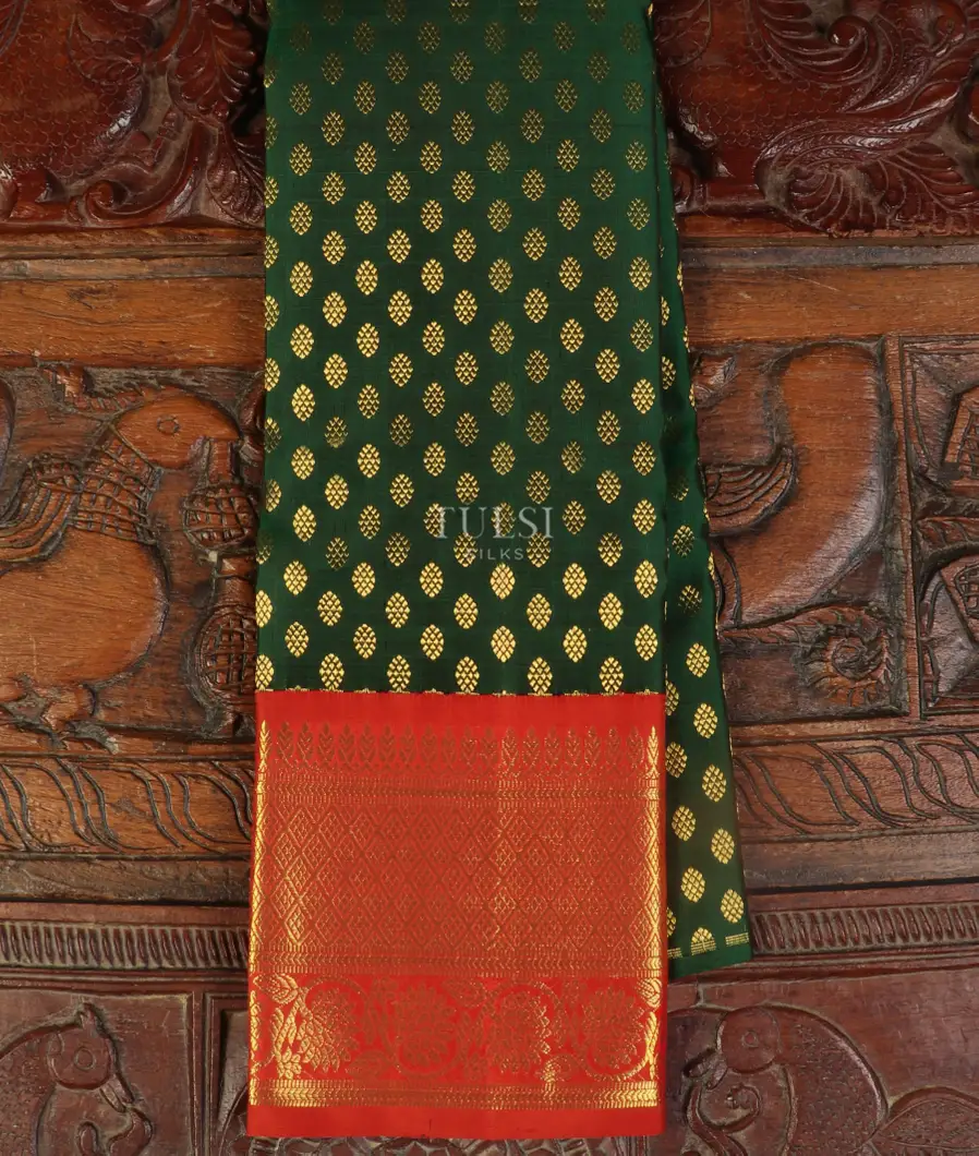 Green Kanjivaram Silk Kids Pavadai T482875-image
