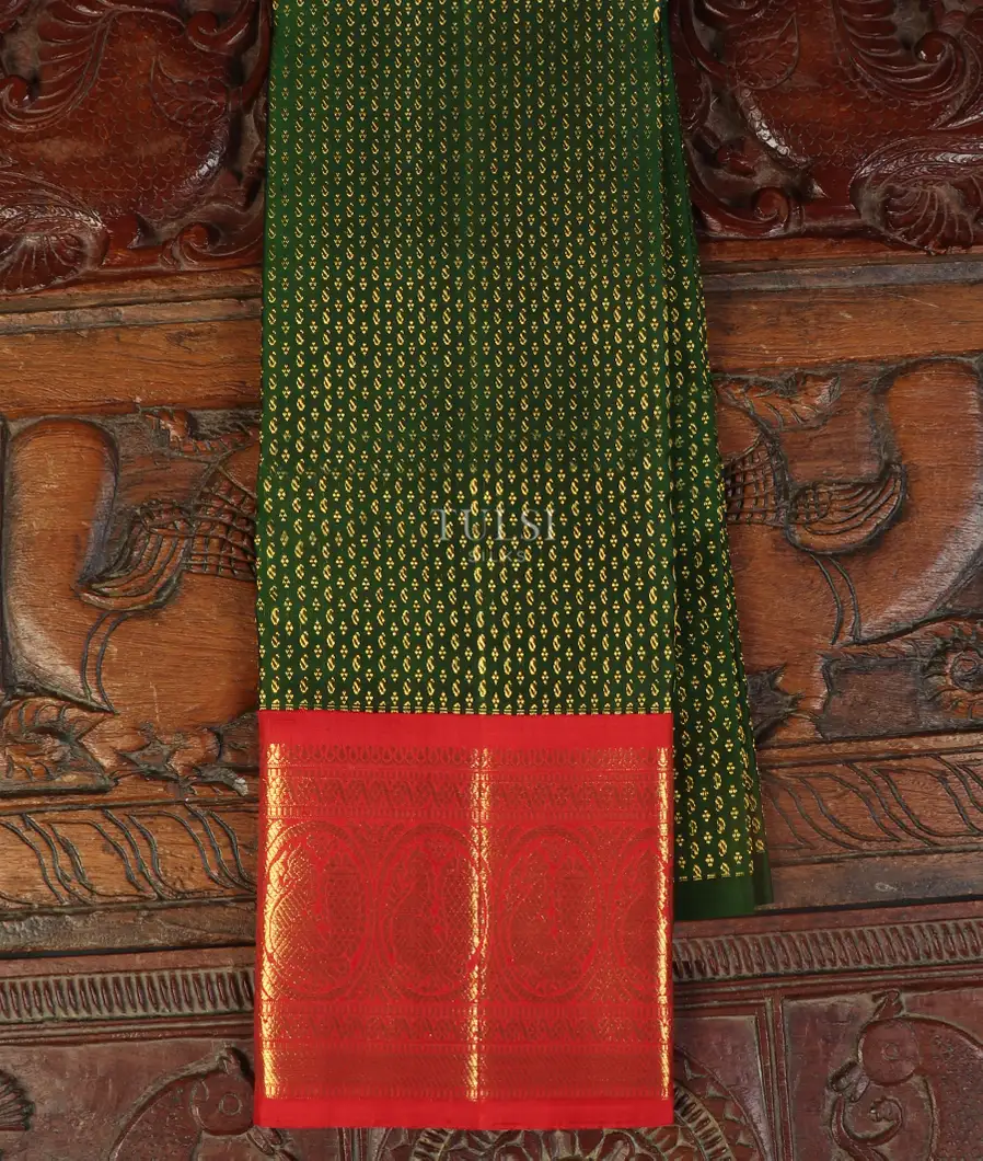 Green Kanjivaram Silk Kids Pavadai T504261-image