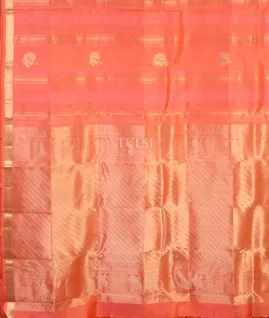 Peach Kanjivaram Silk Saree T5157894
