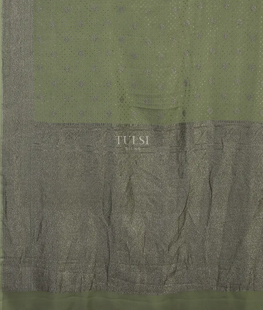 Green Banaras Georgette Silk Saree T5114444