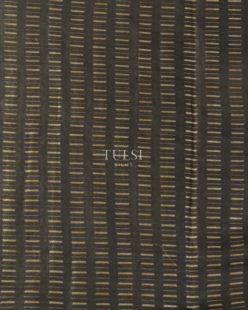 Elephant Grey Tussar Embroidery Saree T5198593