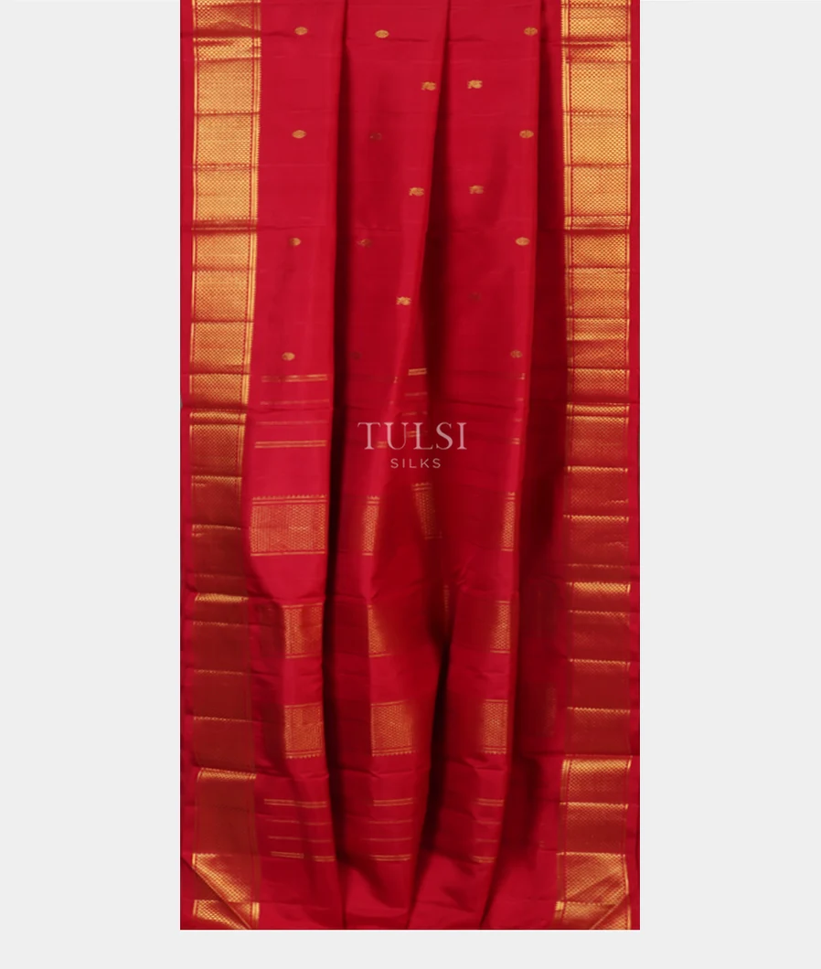 Red Nine Yards Kanjivaram Silk Saree T5144852