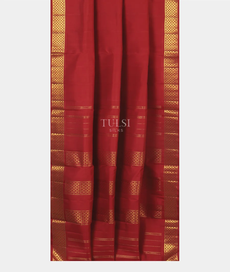 Red Nine Yards Kanjivaram Silk Saree T4597102