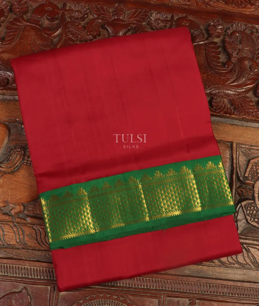 Red Nine Yards Kanjivaram Silk Saree T500389-image