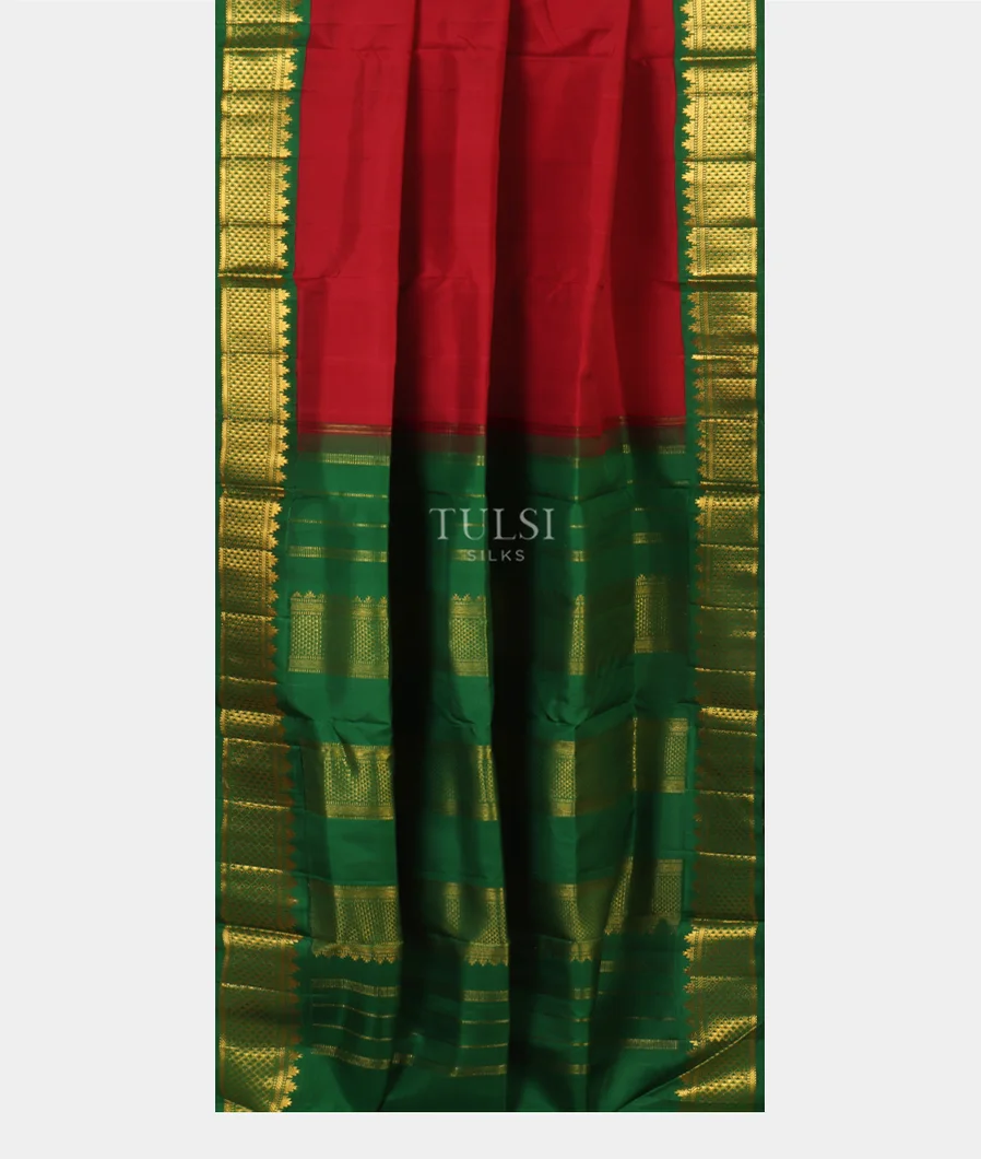Red Nine Yards Kanjivaram Silk Saree T5003892